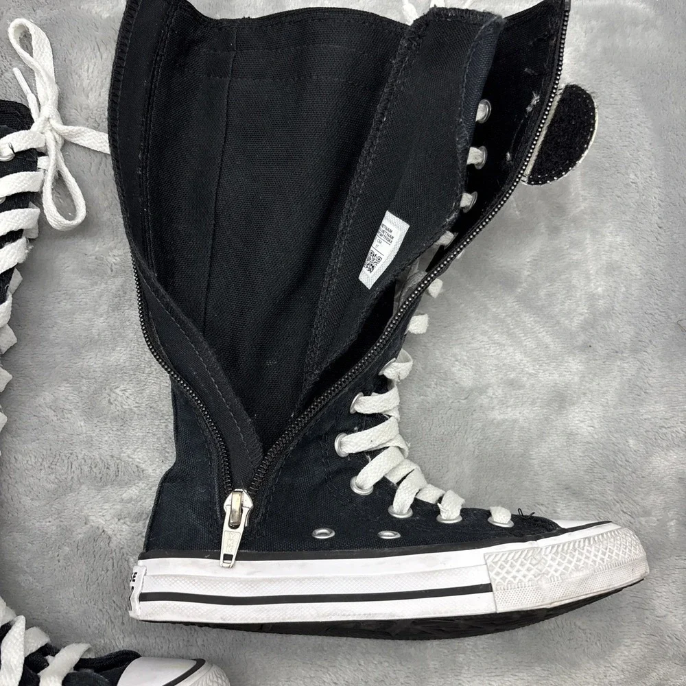 Converse Kids Size 11 Shoes Knee High Chuck Taylor All Star XHi Black Zip Up